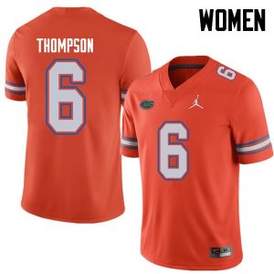 Women's Florida Gators #6 Deonte Thompson NCAA Jordan Brand Orange Authentic Stitched College Football Jersey MPZ2162RC